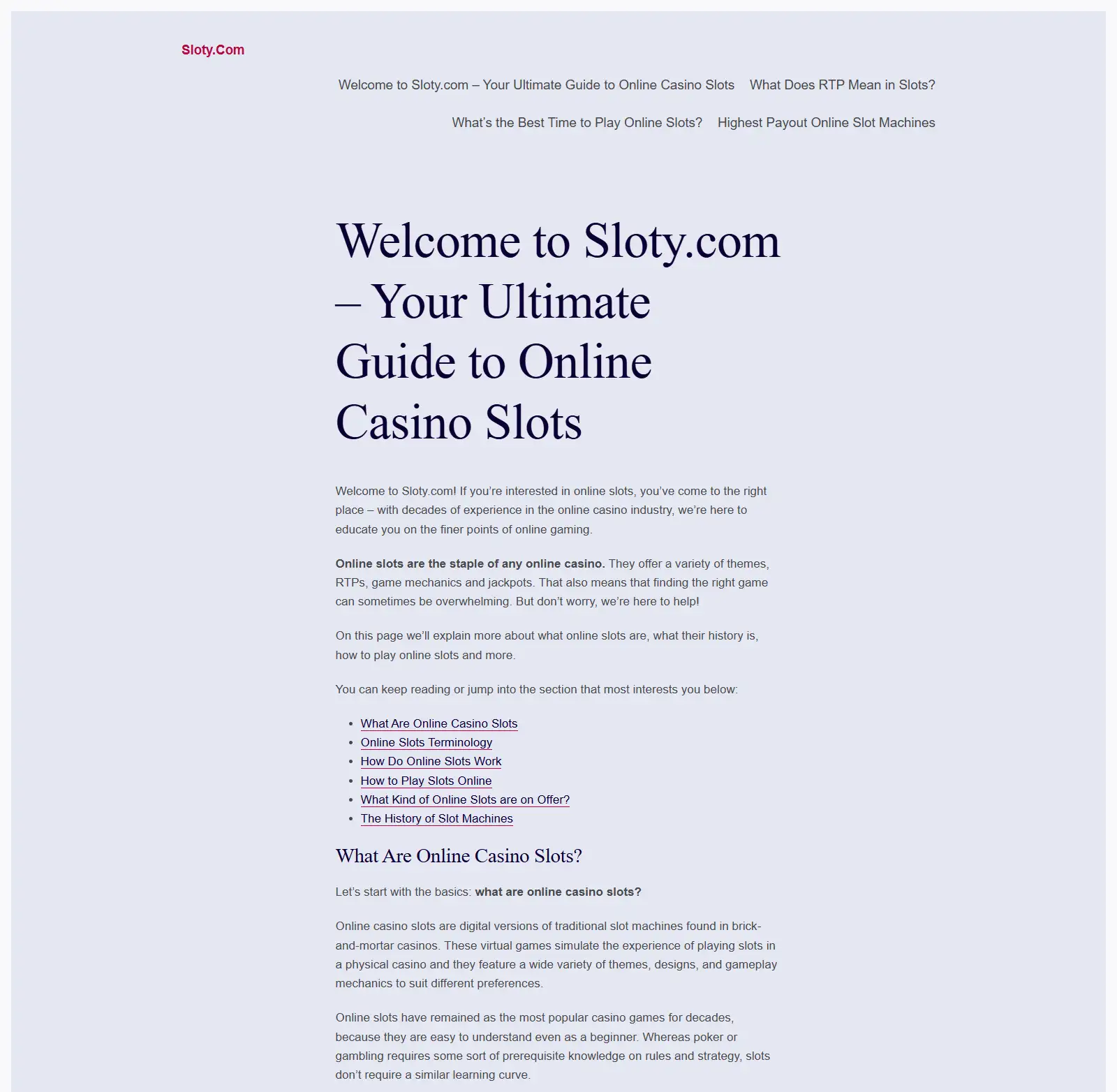 Online-slots information at the original sloty.com address