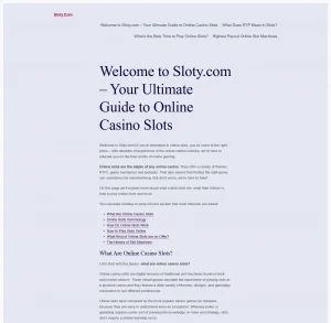 General online-slot information on the original sloty.com website