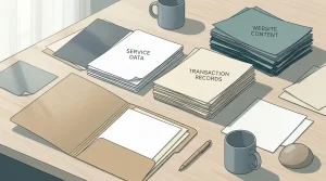 Unmarked folders representing historical account and payment records